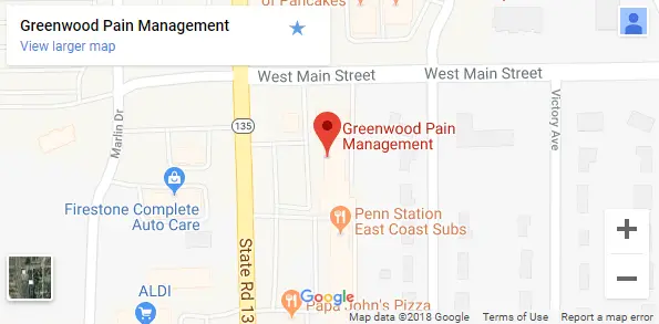 Map of Greenwood Chronic Pain Centers